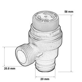 3 Bar Pressure Relief Safety Valve Replacement for Ideal, Baxi, Ferroli, Glowworn, Viessmann