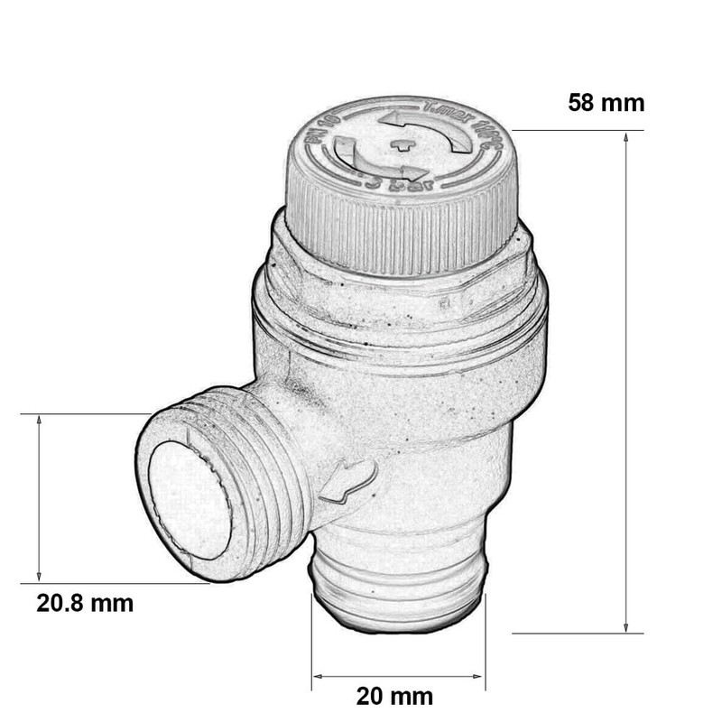 3 Bar Pressure Relief Safety Valve Replacement for Ideal, Baxi,