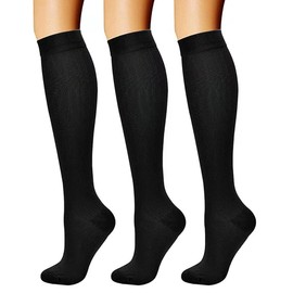 Aoxwomens Compression Socks Knee-High Athletic Socks Running Hiking Nursing Pregnacy Support 15-20MMGH for Men Women