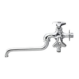 SANEI E106V-13 Dual Outlet Flexible Faucet for Irrigating, Nominal 13 One-Touch Connection, Water Tap Faucet, 2 Prong Dual Outlet Faucet, Silver