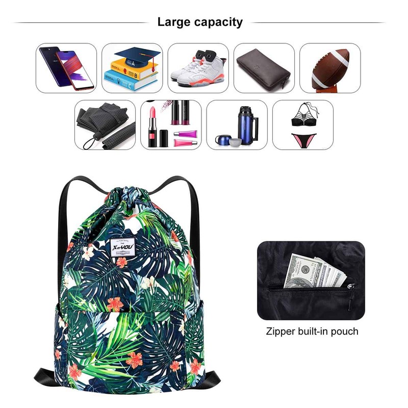 XEYOU Drawstring Sports Backpack Lightweight Gym Yoga Sackpack Shoulder Rucksack