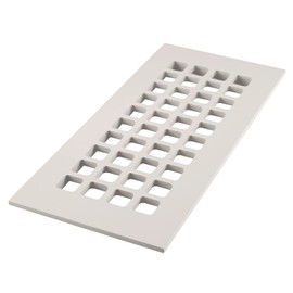 Reggio Register Square Floor Register for 4X10 Vent, White Aluminum, Features an Underside Lip, Without Mounting Holes. Made in USA | G612-AWNH