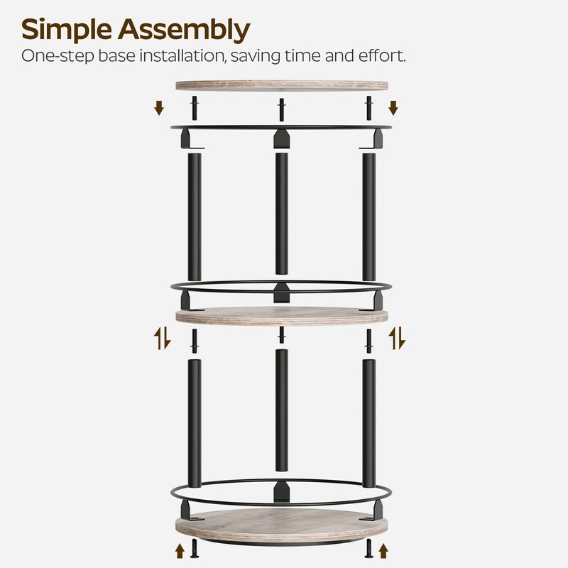 YATINEY 3-Tier Lazy Susan Organizer, Rotating Spice Rack, Spinning Organizer,