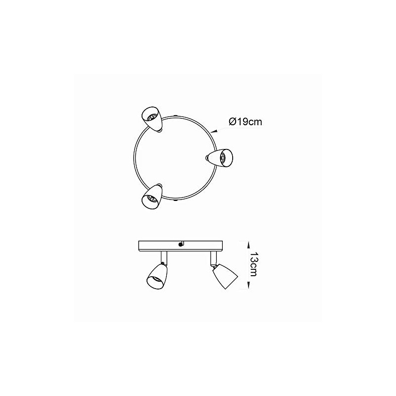 Amalfi 3 Way Decorative Antique Brass GU10 LED Compatible Round