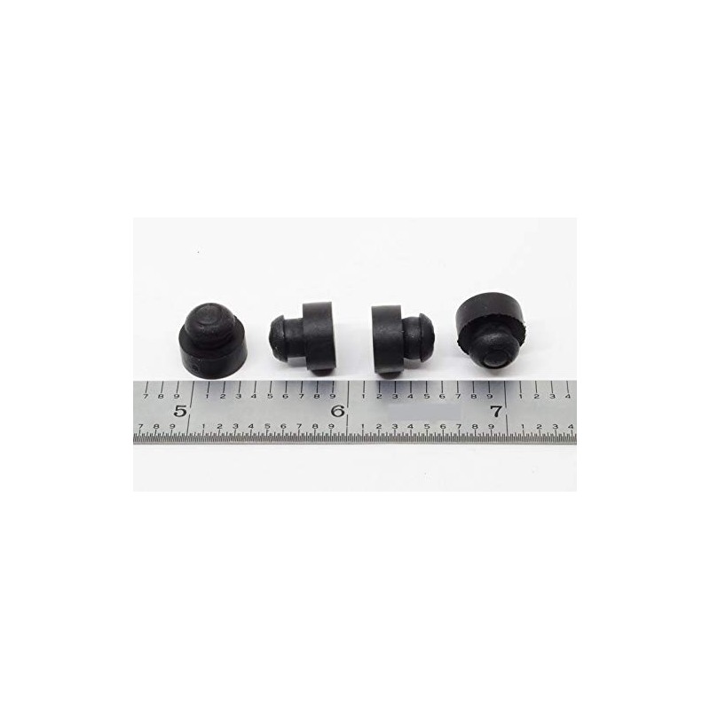Pkg of 4 - Black Medium-Hard Flexible Plastic Push in