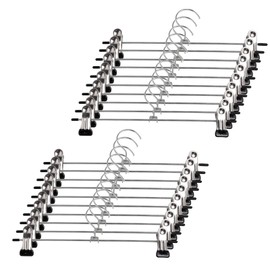 JF HOME BLISS Trouser Hangers - 20PCS Metal Skirt Hangers with Clips Heavy Duty Clothes Hangers Clothes Hook Space Saving Metal Non-slip Clothes Pants Hangers for Coat Garment Jeans for Kids Adults
