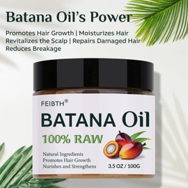 FEIBTH Raw Batana Oil for Hair Growth, Batana Oil for Hair Growth Dr Sebi Organic, Prevent Hair Loss and Enhances Hair Thickness, 100g.