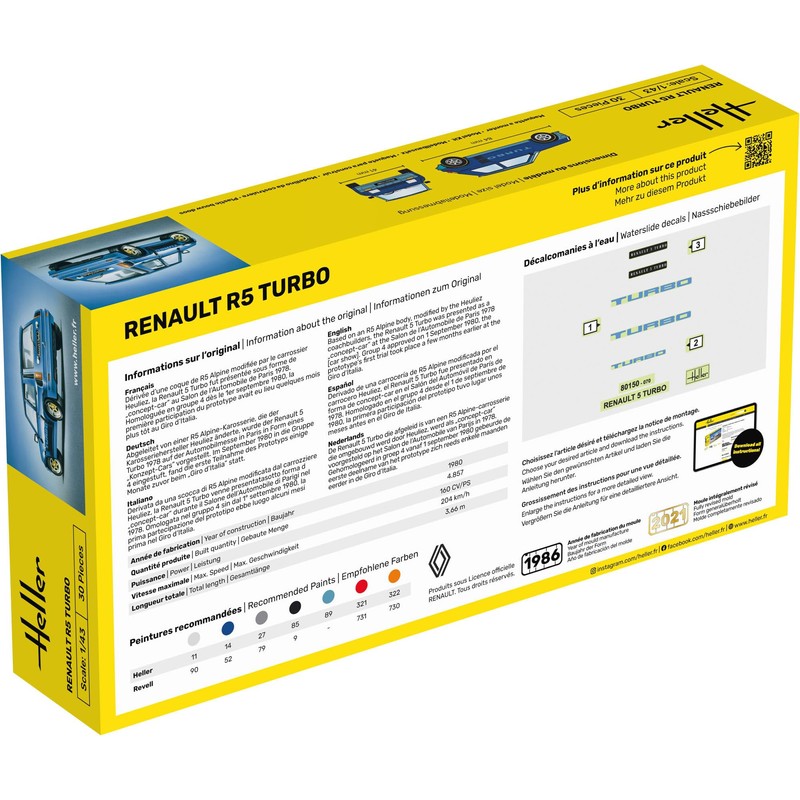Heller Renault R5 Turbo Model Kit - 1/43 56150