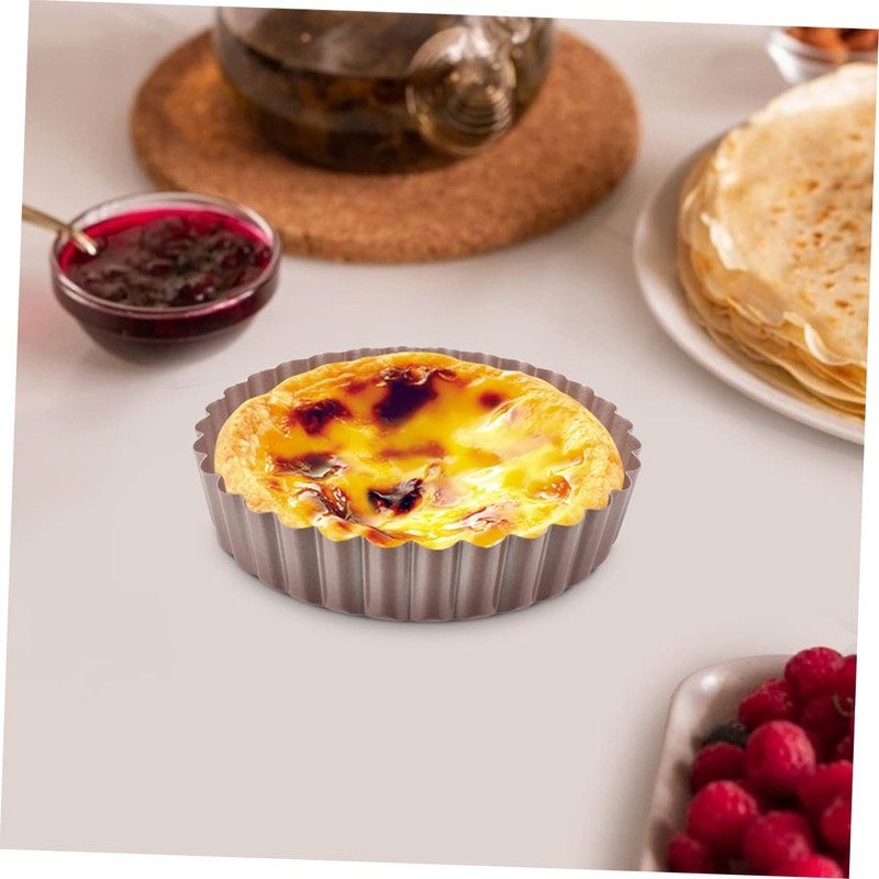 Mobestech 2pcs Non-Stick Quiche Pans Removable Bottom Tart Baking Trays