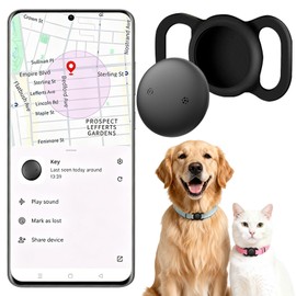 Cat Tracker Collar, Dog Tracker No Subscription Required, Pet Tracker for Cats, Supports iOS Real-time Location Tracking Waterproof, GPS Cat Dog Tracking Device, Smart Mini Device for Outdoor Walks