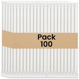By The Cup Jumbo Wrapped Paper Drinking Straws, 7.75" (Pack of 100)