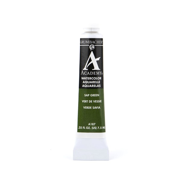 Grumbacher Academy Watercolor Paint, 7.5ml/0.25 Ounce, Sap Green (A187)