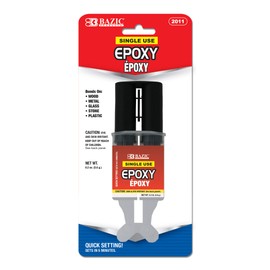 BAZIC Epoxy Glue w/Syringe Applicator 0.2 Oz/5.6g, Quick Setting, 2 Part Clear Glue Bond Adhesive to Wood Metal Glass Stone Plastic, 24-Pack