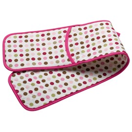 Pink & Green Polka Dot Double Oven Glove Quilted Kitchen Pot Holder with Hanging Loop