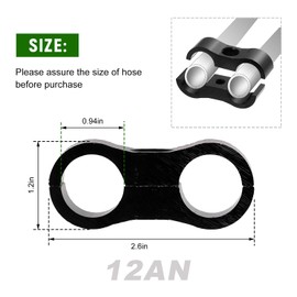 Xiqaler 4 PCS 12AN Hose Separator Clamp, Aluminum Alloy Car Fuel Line Mounting Clamp Hose Fitting Adapter, Line Separator for 3/4" Fuel Hoses Oil Lines Brake Lines Water Pipes