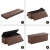 DocSafe Storage Ottoman Bench,Fireproof＆Waterproof Folding Storage Bench with Lock(15”x 43”x15”),Leather