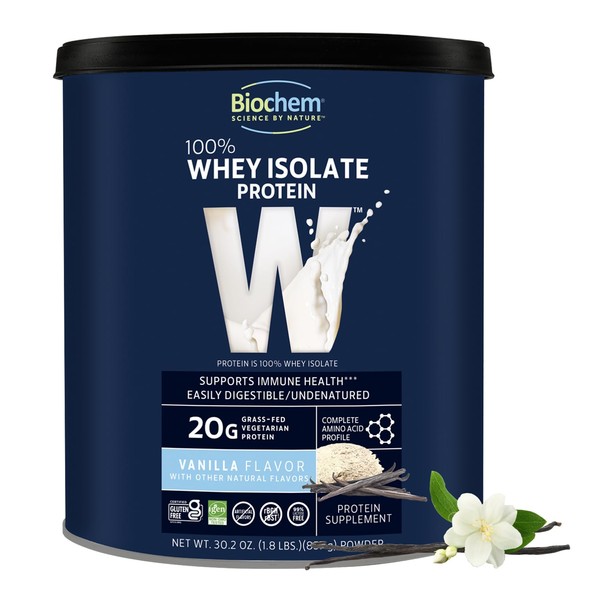 Biochem Biochem Whey Protein Isolate Powder - Vanilla Flavor, 20