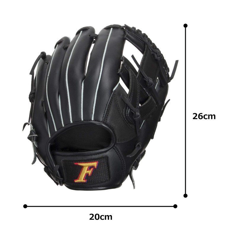Falcon Boys' Softball Glove LH (Right Throw) FGS-211 Black, Large