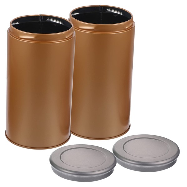 CAXUSD 2pcs Tinplate Tea Canisters Airtight Lids Loose Leaf Tea