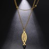 Amaxer Ichthys Necklace Cross Jesus Christ Angel Love Fish Christian
