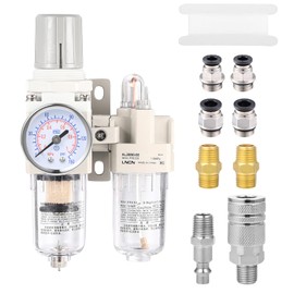 ZHONG AN 1/4 Inch Compressor Air Filter Pressure Regulator Water-oil Trap Separator Filter with Lubricator Cup AC2010-02