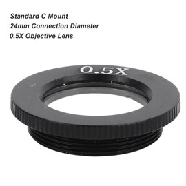 2X Monocular Zoom Lens Big Attachment Objective Lens Aluminum Alloy Frame Suitable for Monocular Microscope (0.5X)