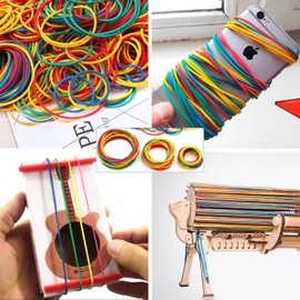 600pcs Elastic Bands Heavy Duty Coloured Rubber Bands Natural Strong Elastic Bands Thick 200g Rubber Band Stretchable Rubber Bands Assorted Sizes 25mm 38mm 50mm for Home School Office Money Bands
