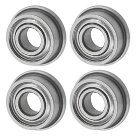 M METERXITY 4-Pack F683ZZ Flanged Ball Bearing, 3 x 7 x 3mm Double Metal Shielded Chrome Steel (GCr15) Flange Rip Bearings for Wheelbarrow/Printer/Fax Machines/Power Tools