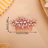 Teyglen Rhinestone Headpiece Bridal Crystal Hair Comb Full Pink Crystal