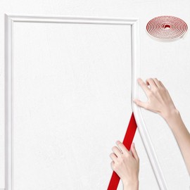 SHUESS Peel and Stick Molding, 236.22’’ × 0.87’’ × 0.35 ’’ Peel and Stick Trim Molding, Self-Adhesive 3D Wall Molding, White Flexible Wall Trim for Home DIY Decoration