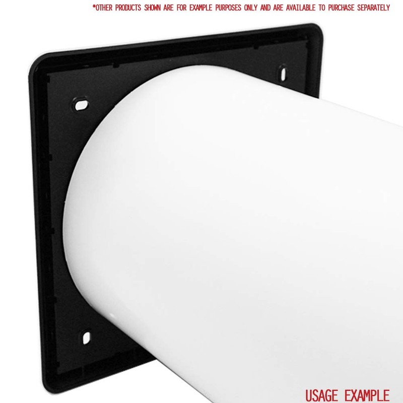 Kair Black Louvred Wall Vent Grille 183mm External Dimension with