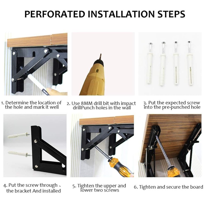 Storystore Folding Shelf Brackets - 22 Inch Heavy Duty Metal