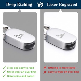 FLHEART Stainless Steel Initial Bracelets for Men, 2 Pcs A-Z Letter Silver Mens Bracelet with Initial, Stylish Non Tarnish Cuban Link Chain for Boyfriend Men Jewelry Gifts