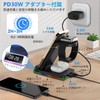Lishang ワイヤレス充電器 3in1 折りたたみ式 15W急速充電【アラーム/クロック付き】ワイヤレス充電スタンド 置くだけ充電器 スマホ・エアポッズ・アップルウォッチに同時に充電 スタンド ナイトライト付け