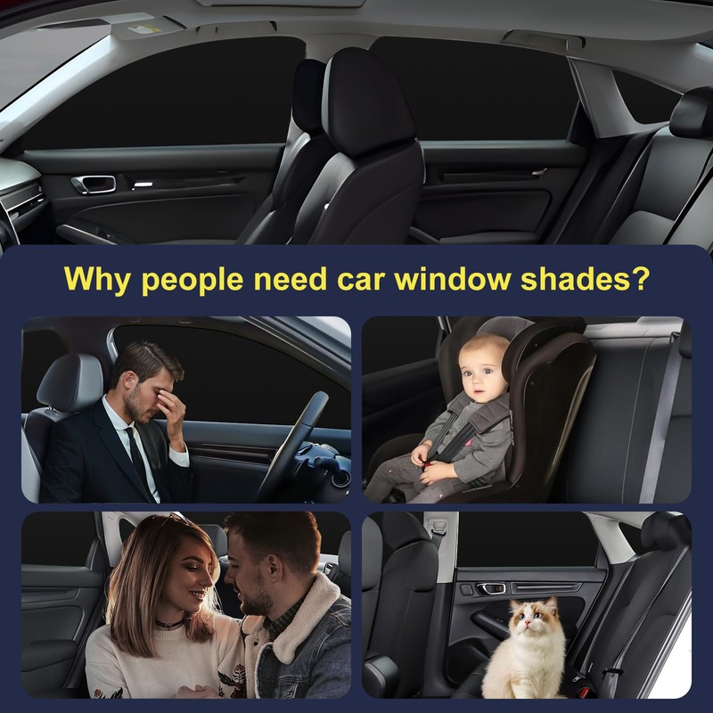 ZATOOTO Car Window Shades for Honda Civic 2017-Present, Side Window