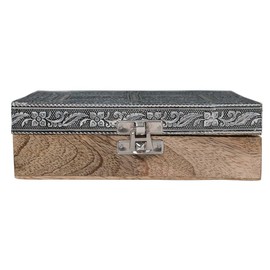 HAB & GUT -BOX051- Wooden Jewellery Box Ornament Decorated 17 x 12 x 5.5 cm Rustic Old