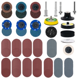 270Pcs Die Grinder Accessories,2 Inch Sanding Discs for Drill Grinder Rotary Tools,36-3000 Grit Hook and Loop Sandpaper Pads with 1/8"&1/4" Shank Backer Plate