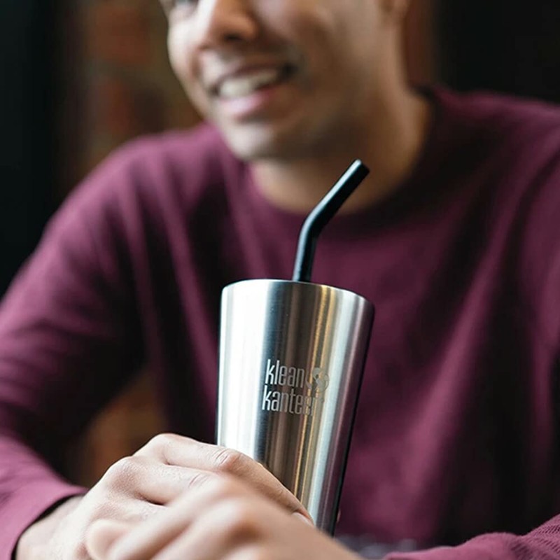 Klean Kanteen 19322079921016 Insulated Tumbler with Straw, Shale Black, 16oz,