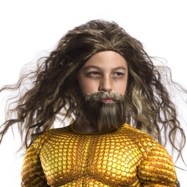 DC Aquaman and the Lost Kingdom: Aquaman Wig & Beard Set for Kids by Rubies, Boy's One Size