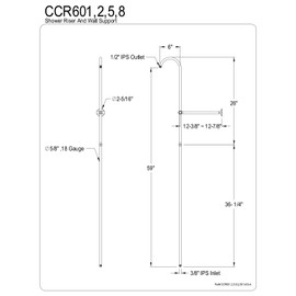 Kingston Brass CCR601 Vintage Shower Riser And Wall Support, 6-Inch, Polished Chrome