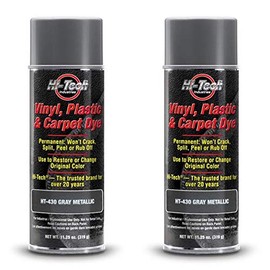 HI-TECH Vinyl, Plastic, Carpet Dye | Leather, Upholstery, Fabric Paint, Gray Metallic (2 Pack)
