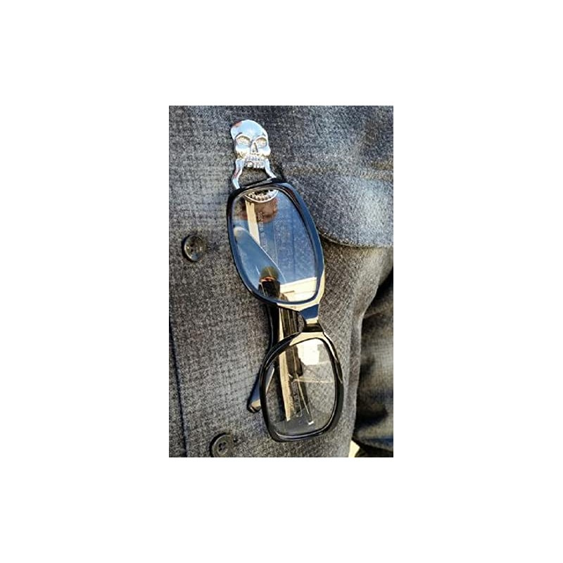 Guardian Bells SKULL HEAD SUNGLASS HOLDER BIKER PIN MOTORCYCLE VEST