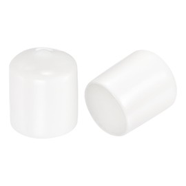 QUARKZMAN Pack of 30 Rubber End Caps 24 mm Plastic Cap Rubber Caps Protective Caps Cover Foot Caps for Chair Legs Table Legs Screws Bolts Thread Metal Rods Pipe Fence Posts White
