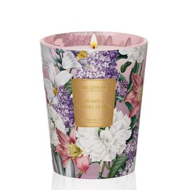 M&SENSE Violet YlangYlang Scented Candle, Soy Natural Wax Candles, 14.1oz 60H Burn Time Slow Burning, Aromatherapy Sleep Calm Home Fragrance for Women Men