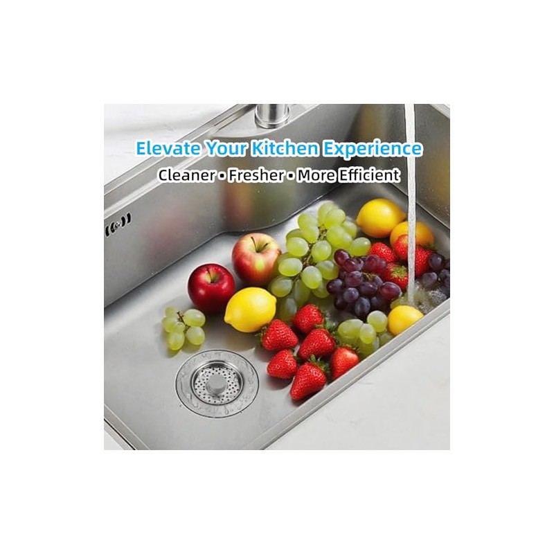 Sink Drain Strainer - Kitchen Sink Stopper, 3 In 1