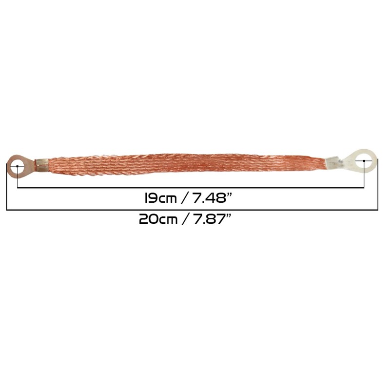 BuyUneed Braided Ground Straps Copper Automotive Grounding Wire Connection 1/4"