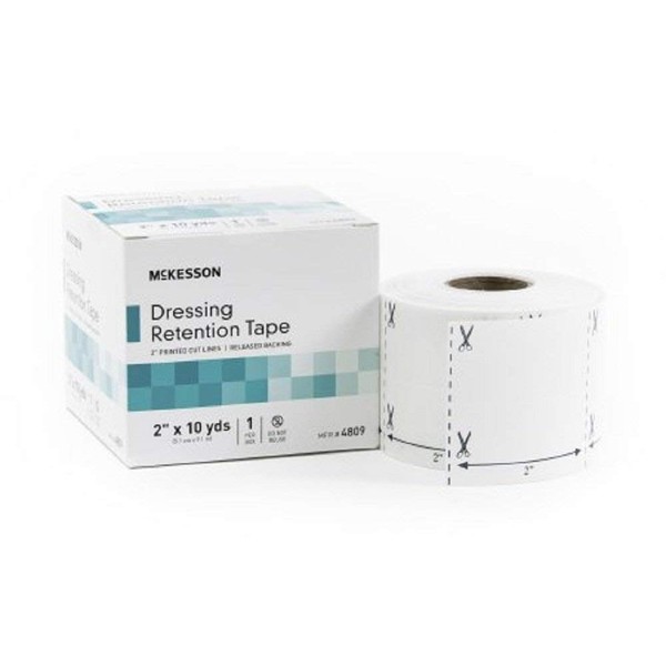 McKesson - Dressing Retention Tape NonWoven Fabric / Printed Release Paper 2 Inch X 10 Yard White NonSterile - 1/Box - McK