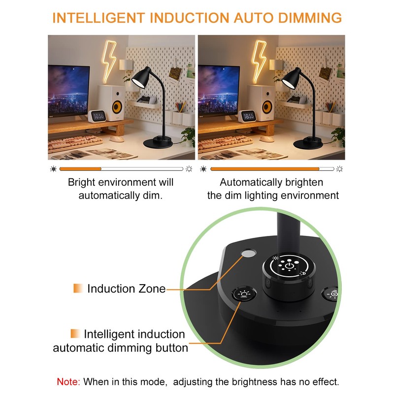 BOHON LED Desk Lamp with USB Charging Port 3 Color