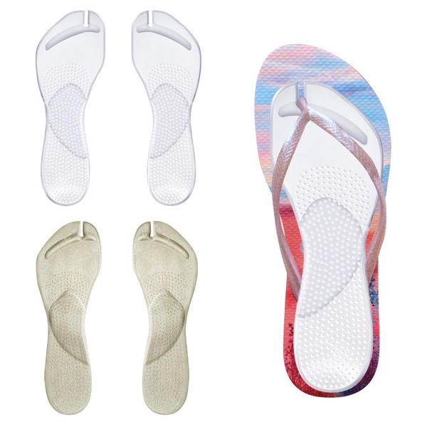 ZVSLGVZ 2 Pairs Flip Flop Gel Insoles, Gel Adhesive Arch