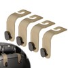 4 Pcs Car Headrest Hooks, Heavy-Duty PU Leather & Stainless